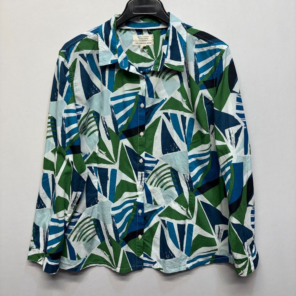 Seasalt Cornwall Women Larissa Shirt Top Size US 14 UK 18 Organic Cotton C095 -1